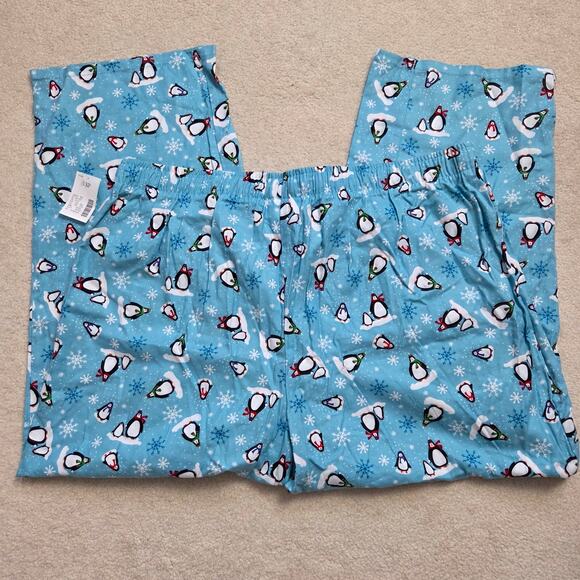 NWT Women's 1XP Penguin Snowflake PJ Pants Lounge Fashion Bug Blue Cotton - Picture 5 of 13